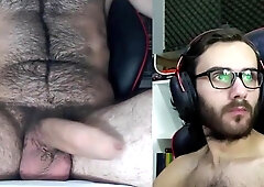 Glance at those eyes! Batty boy Argentinian jacking and orgasming a phat fountain, fur covered amateur