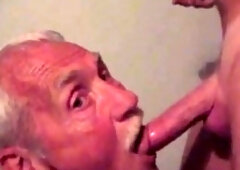 Homosexual, young cock, sucking grandpa