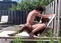 Interracial outdoor sex with a BBC and femboy
