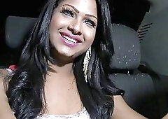 Cute brunette tranny and horny hunk fuck hard and fast