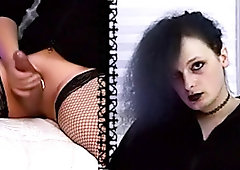 Punk doll Raven masturbates her ample lubricated boner