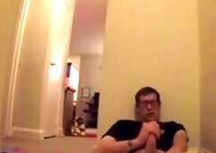 sexually excited anew cum on ebony shirt