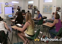 Titty-fucking MILF teacher gets kinky with crazy student in uncensored XXX porn