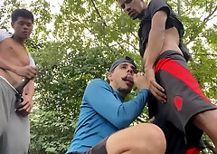 Cruising With Friends, Threesome Outdoors, Colombian Gay Amateur Public