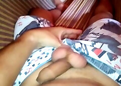 Intense condom deepthroat session with my friends' cum swallowed