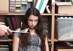 Surveillance Bust Undresses Thief For Standing Office Hookup