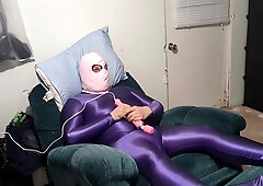 Glistening AMORESY Gimp Outfit Breathplay Nappy and Electro-Hitachi