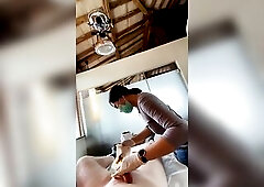 My first waxing video. She was not angry and cleaned everything up for me. I had to stop because I wanted to put my phone away, otherwise she could ha