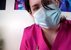 Naughty nurse likes to finger asses and doesn't mind showing us the proper way to do it