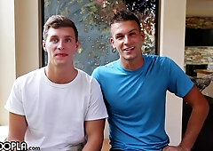 Muscular Mathieu Sire and Adrian Monroe fuck hard