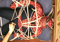 Restrained Spiderman Gets An Enjoying