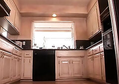 Housewife bound up and banged in the kitchen by a wicked chap with large jock.