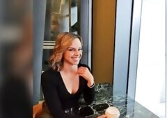 After using my remote vibe in public I drilled 2 boys in my hotel window leaving me with a trickling creampie and facial