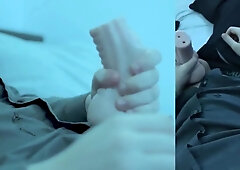 POINT OF VIEW: Nubile In Suit Screws Fleshlight Until He Finishes Off