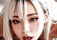 Screwing step sis golden-haired in the room - A bit of ass and tiny twat and booty - Virtual Sex [AI generated]