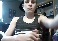 Bad boy smokes and strokes