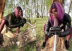 Sissy Stacy enjoys some outdoor culo to mouth action