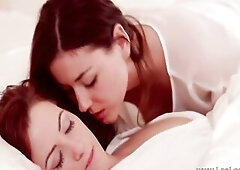 Glamorous erotic lesbian babes from the awesome and erotic Les Lesbian Babes doing it gently to have a fun the pont of time