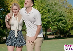 Milf in Short Skirt Micky Muffin Massages Date's Dick and Leads to Orgasms an...