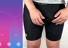 Huge Cock Hands Free Anal Vibrator Cumshot In Tight Pants