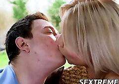 Hot GILF bouncing on younger cock and getting jizzed on