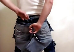 Ripping 3 jeans and nylon shorts