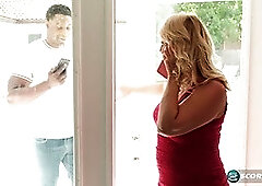 Watch Jax Black's surprise: Sandy's big black cock gets pounded in doggy & milf style!