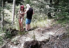 mother I'd like to fuck woman with large boobs jerking chubby jock in the woods