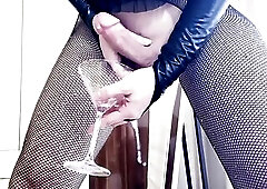 Cd sissy cum milking in glass and drinking anything