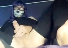 Shemale feet, feet and cum, huge cock shemale