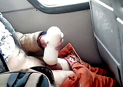 Cum in public, junior, man masturbating