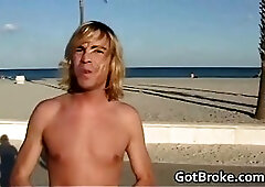 Broke straight with erection having free gay sex for money