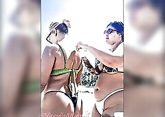 My nasty ally and I made out on the beach for everybody to watch...