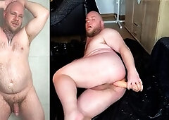 Anal orgasm cum, hairy bear, hairy cock cum