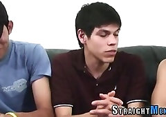 Cock gobbling latino twink straighties