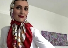 Mature elegant LadyVictoriaValente in a classy white blouse showing off her style