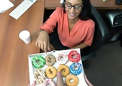 Arianna Knight's boss offering her dick in a box breakfast treats