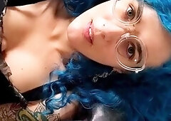 Brunette solo darling masturbating at home