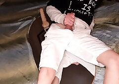 Mirror and Faux-Cock Have Fun. Strenuous Ejaculation.