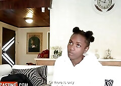 This AMATEUR BLACK 18YO fashionista held the pose... then droped her garments and took a COARSE screw