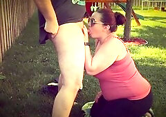 Outdoor Blow job and Facial Movie scene - Married Pair