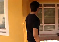 Muscled guy fuck his buddy's tight sexy ass