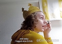 French tranny sucks off her Grindr hookup as a thank you for buying her a burger