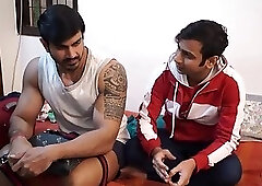 Indian Hot gym trained Rahul get sucked by slim bottom