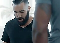 Gay hunk fucks his ex's boyfriend - interracial gay sex