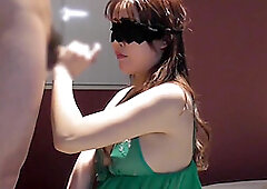 Home made amateur: Sexy lingerie busty hottie gives handjob and blowjob and cums in her mouth