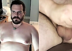 Jerking and Watching Porn at my Desk with Two Camera Angles