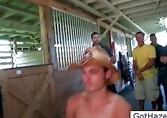 Extreme farm gay hazing outdoors