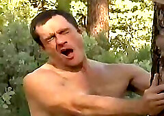 Chad Hunt nails Steve Rambo whilst Brad Maguire Outdoor