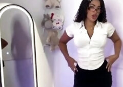 Spicy teacher's try-on haul gets also sexy
